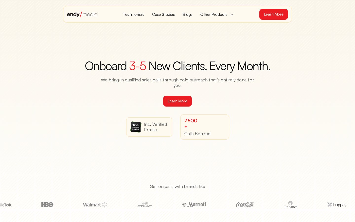 Endy Media homepage